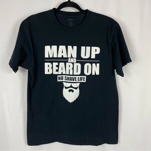 No Shave Life 100% Cotton Tee Shirt Size L Black